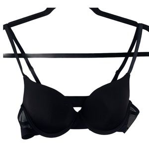 Danskin Intimates Demi Bra Women 36B Black Light Padding Underwire